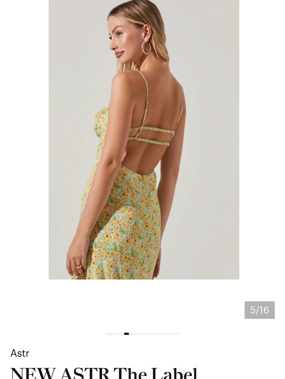 Astr the label Yellow Floral Maritza yellow Dress size M medium 2 4 6 - Picture 4 of 4
